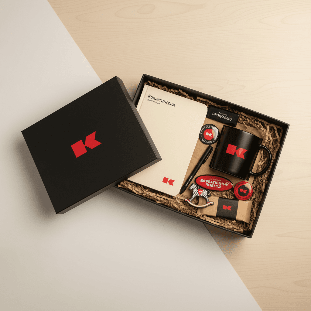 Welcome pack с эпоксидными наклейками — корпоративный мерч Eibery, Казань